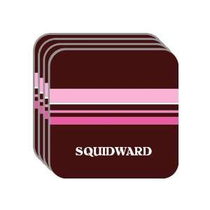 Personal Name Gift   SQUIDWARD Set of 4 Mini Mousepad Coasters (pink 