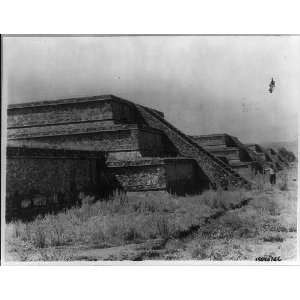   Pyramid of Quetzalcoatl,Teotihuacan,Mexico,man,field
