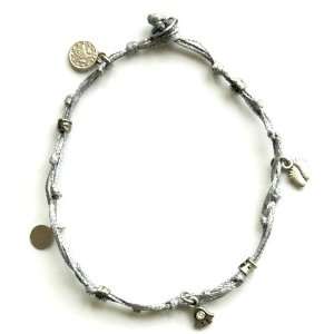  Silver Ankle Bracelet with Good Luck Charms Jewelry