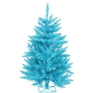  2 Pre Lit Sparkling Sky Blue Artificial Tinsel Christmas 
