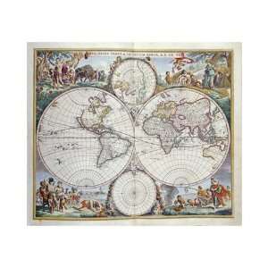  Map Of The World by Frederick De Wit. size 20 inches 