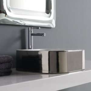   White / Platinum Next 16 Square Vessel Sink from the Next Series 8306