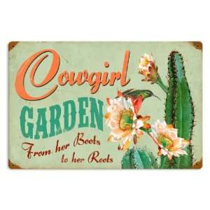  Cowgirl Garden Home and Garden Vintage Metal Sign   Victory 