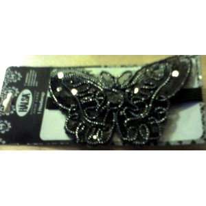  Butterfly Head Wrap Black and Silver Head Band Dressy Wrap 