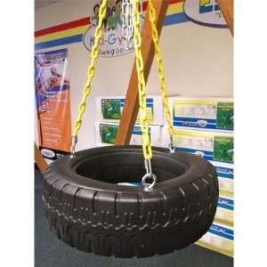  3 Chain Plastic Tire Swing with Coated Chain Patio, Lawn 
