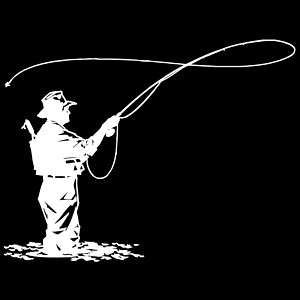 Fly Fishing Die Cut Vinyl Decal (578) (003) fishing, outdoors, anglers 