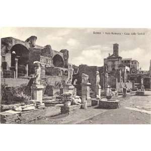 1910 Vintage Postcard House of the Vestals   Roman Forum   Rome Italy