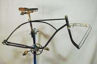 Vintage 1960s Rat rod bicycle frame & fork black steel middleweight 