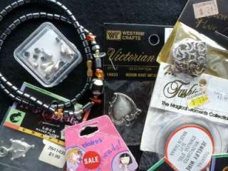 Huge Lot Vintage Victorian Jewelry Making Supply Bead Charms Earwires 