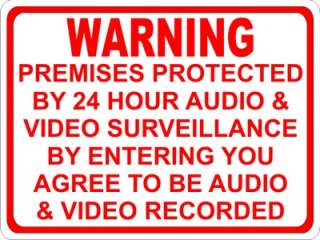 WARNING AUDIO VIDEO SURVEILLANCE 9X12 ALUM SIGN  