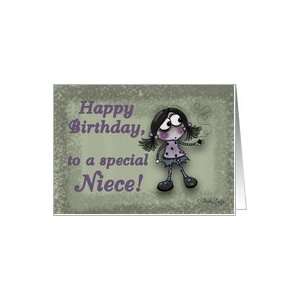  Goth Girl and Spider Birthday for Niece Card Health 