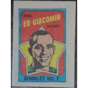  1971 Topps Hockey Comics Ed Giacomin #7 