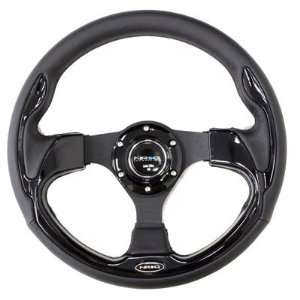  NRG Steering Wheel Pilota Black Leather with Black Trim 320mm (Part 