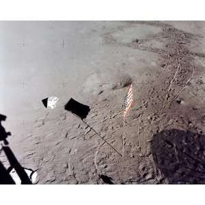  Apollo 14 American Flag from Lunar Module 8x10 Silver 