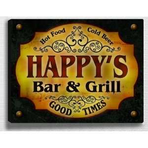  Happys Bar & Grill 14 x 11 Collectible Stretched 
