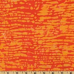  44 Wide Coconut Beach Batik Striations Orange Fabric By 