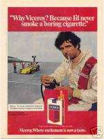 VICEROY CIGARETTE AD / RACE CAR DRIVER / NEVER BORING  
