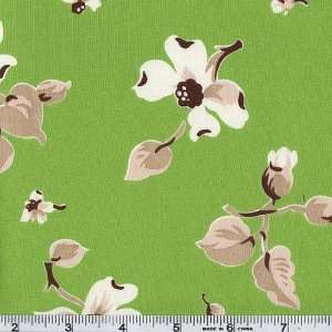  45 Wide Dogwood Festival Blossom Green Fabric By The 