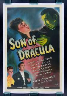   DRACULA * CineMasterpieces VAMPIRE UNIVERSAL HORROR MOVIE POSTER 1943