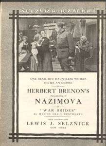 Alla Nazimova 1916 Ad  War Brides Lewis J Selznick  