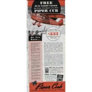   for Every Purchaser of a New PIPER CUB  1940 PIPER CUB ad, A1499