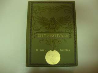   Will Carleton 1893 Farm & City Series Poetry Decorative Cover  