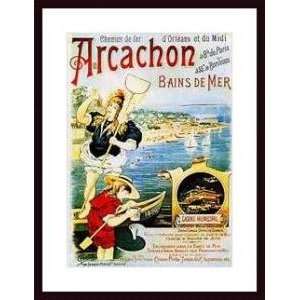   Arcachon Bains De Mer   Artist Affiches Tourisme  Poster Size 28 X