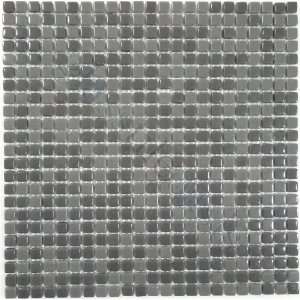 Grigio 3/8 x 3/8 Grey Button Series Glossy Glass Tile   17144 