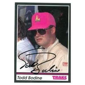 Todd Bodine autographed Trading Card (Auto Racing) 1991 Tracks, #34