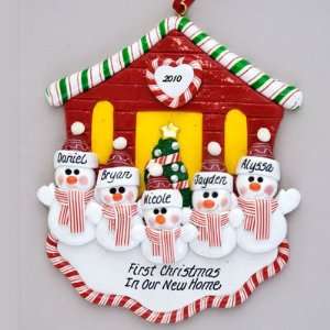  First Christmas New House for Family of Five Personalized 