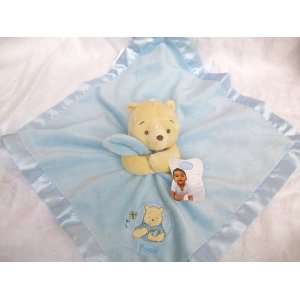  13 X 13 Light Blue Baby Winnie the Pooh Security Blanket 