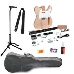 Saga TC 10T Build Your Own T Style Electric Guitar Kit Bundle with Gig 