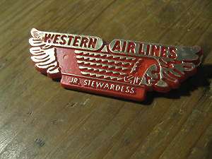 Western Airlines Jr. Junior Stewardess Airplane American Indian Red 