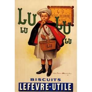  BISCUITS LULU LEFEVRE UTILE FRENCH SMALL VINTAGE POSTER 