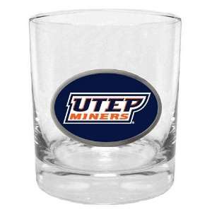 UTEP Miners NCAA Team Logo Double Rocks Glass  Sports 
