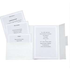  DIY Wedding Invitations with White Border of Pearls in 