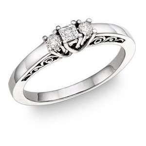  1/4 Carat Art Deco Diamond Engagement Ring SZUL Jewelry