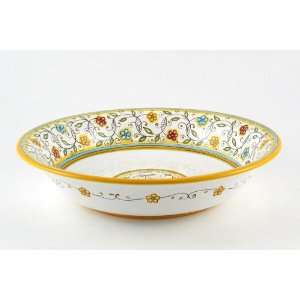  Hand Painted Italian Ceramic 12.5 inch Flared Serving Bowl 
