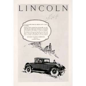 1926 Ad Lincoln Motor Car Puppies Dog Automobile Fox Hunting Ford 