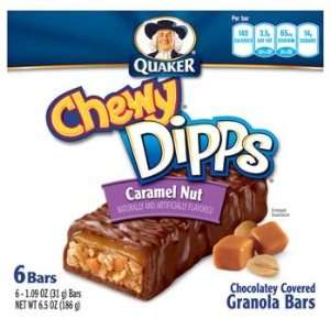 Quaker Chewy Dipps Caramel Nut Chocolatey Covered Granola Bars 6.5 oz 