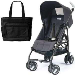  Peg Perego Pliko Mini Stroller with a Black Diaper Bag 