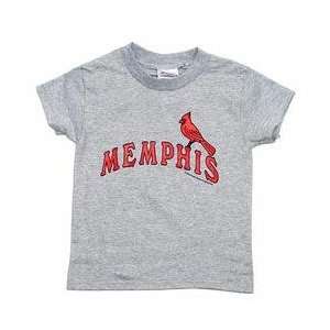 Memphis Redbirds Youth Arch Logo T Shirt   Heather Grey Extra Small