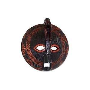  NOVICA Ghanaian wood mask, World with Trouble