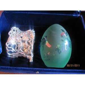  Arthur Court Collectors Glass Egg W/stand 1998 Kitchen 