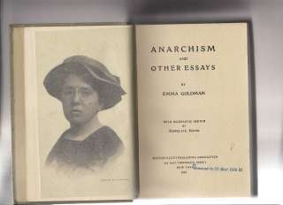 ANARCHISM AND OTHER ESSAYS EMMA GOLDMAN FIRST EDITION HARDBACK  