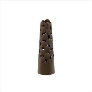  Urban Trends 20524 / 20525 Brown Ceramic Tower Vase Cut Design 