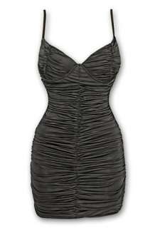 Spaghetti Ruched Mini Dress Cocktail Clubwear Party Fitted Gothic 