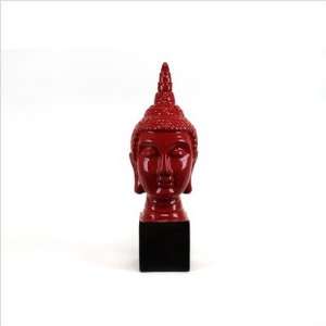 Urban Trends 70111 24 Red Ceramic Pedestal Buddha Statue I