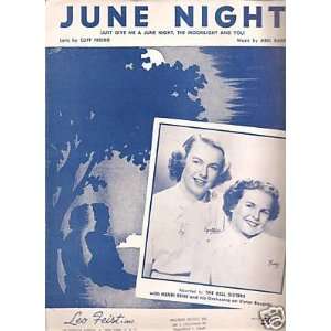  Sheet Music The Bell Sisters June Night 110 Everything 