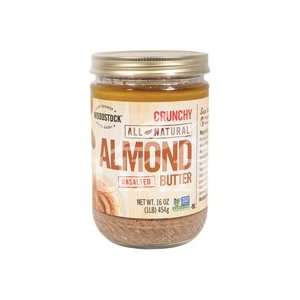 Woodstock Natural Unsalted & Crunchy Almond Butter 16 oz. (Pack of 12)